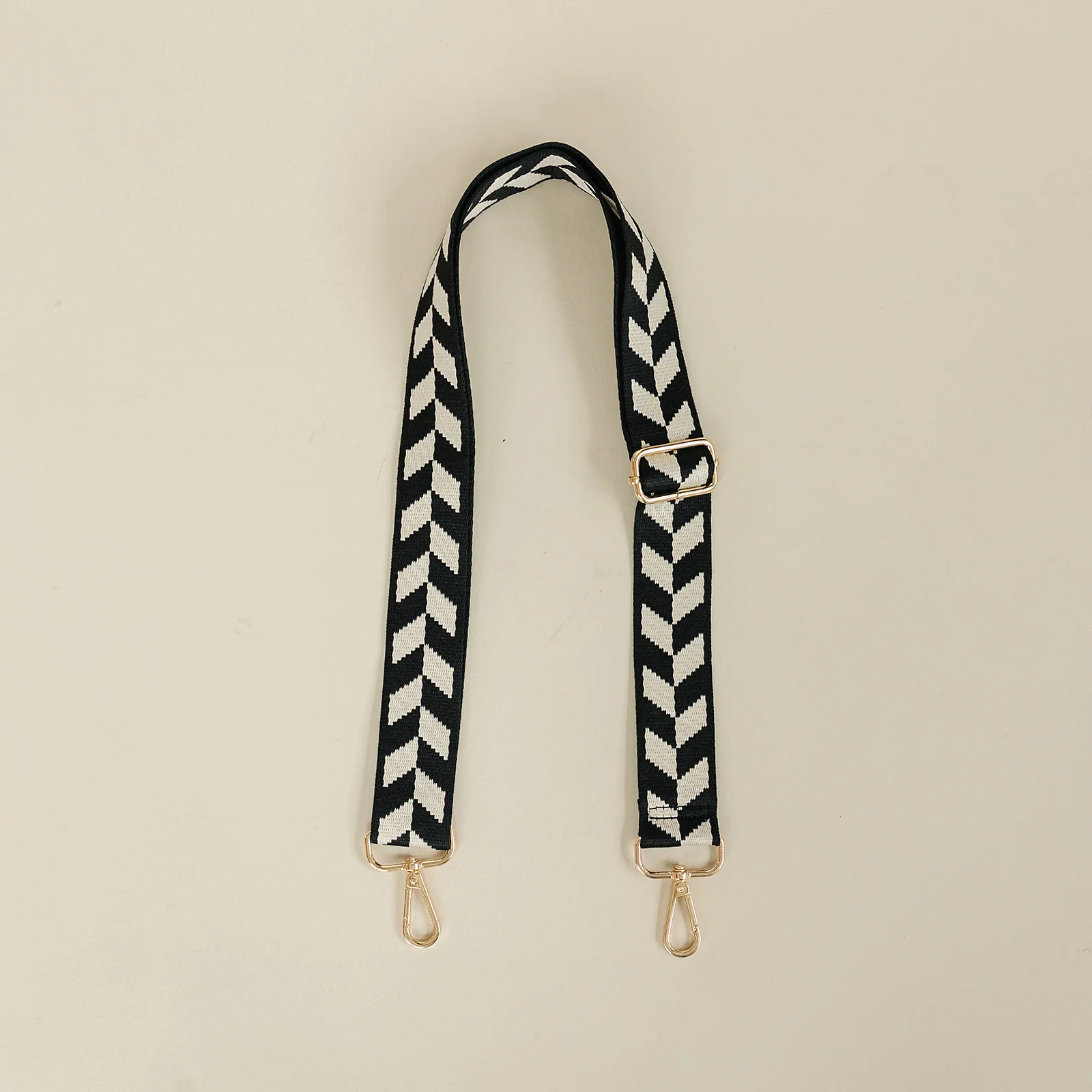 Classic Herringbone Crossbody Bag Strap (Gold) - Image 2