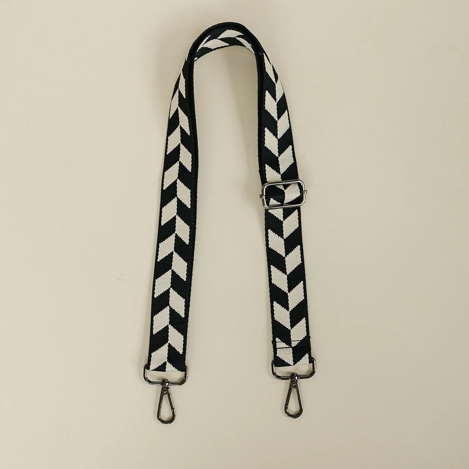 Classic Herringbone Crossbody Bag Strap (Gunmetal) - Image 2