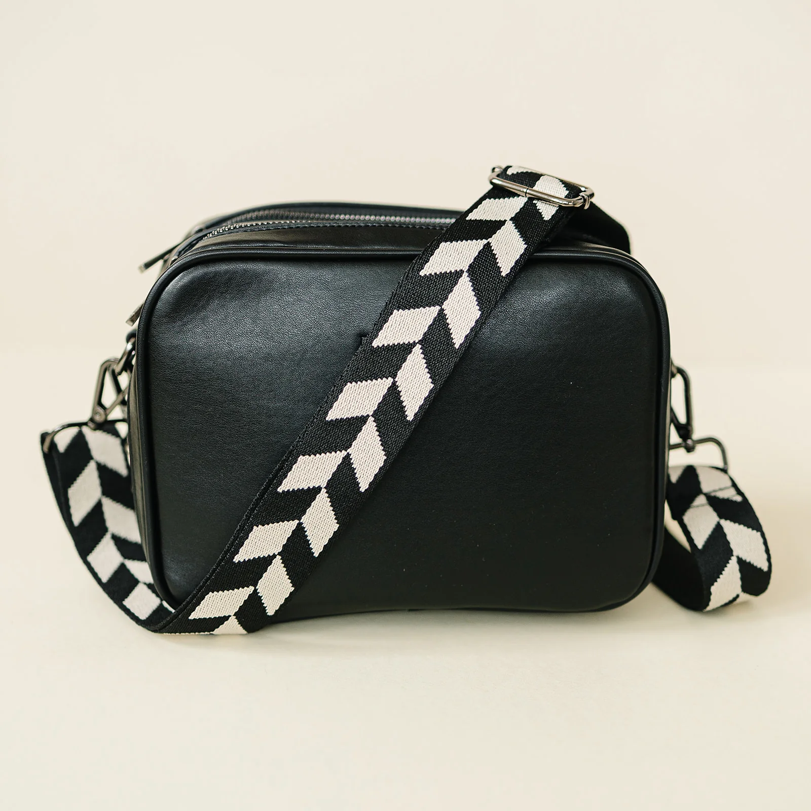 Classic Herringbone Crossbody Bag Strap (Gunmetal) - Image 3
